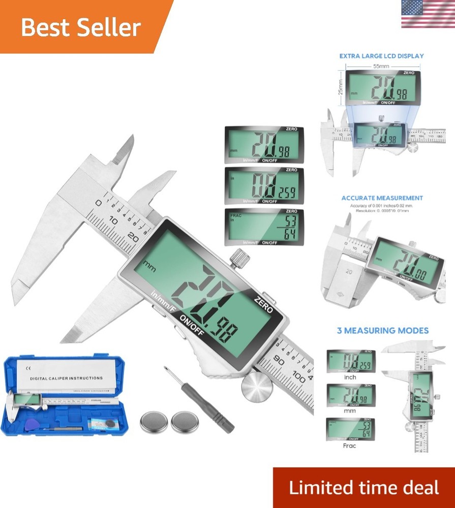 Versatile 6-Inch Digital Caliper with Four Measurement Modes & Durable Build
