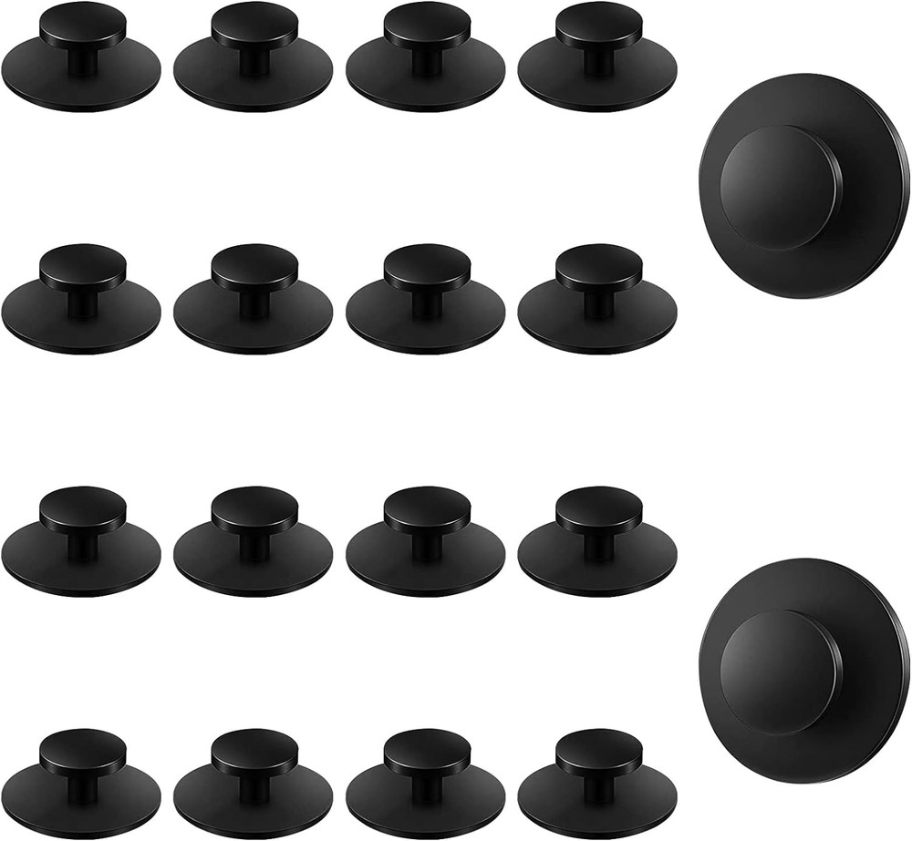 MOROBOR Self-Stick Drawer Knobs Pull Handle, 20pcs Plastic Black
