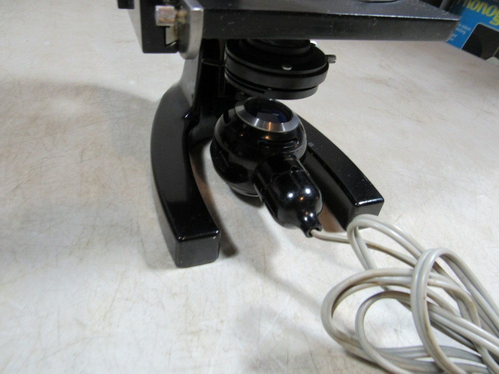 Antique 1945 Bausch & Lomb Binocular Stereo Microscope Monolux Light W/Case