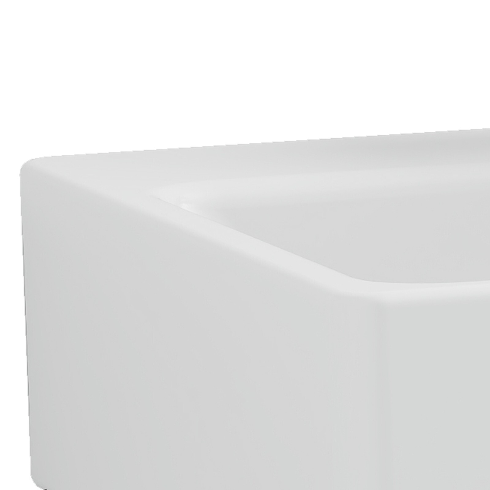 21" White Wall Mounted Vessel Sink Floating Ceramic Basin Bowl w/ Bracket Faucet