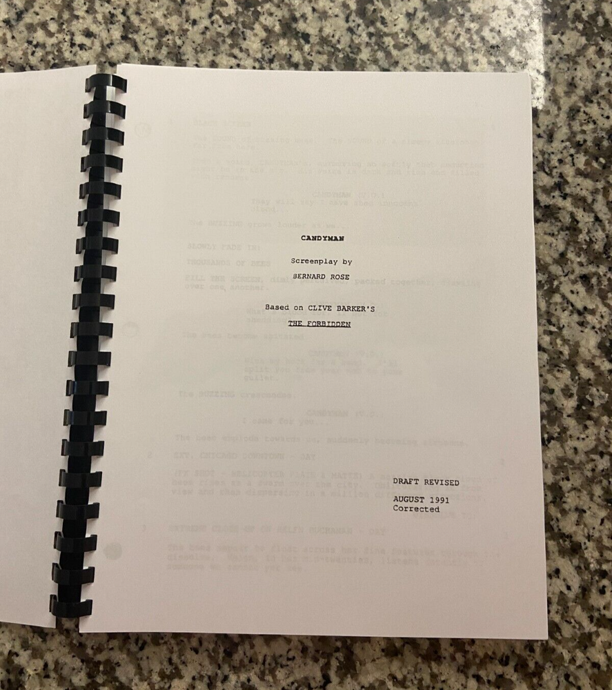 Candyman Horror Movie Script Reprint Full Screenplay Script