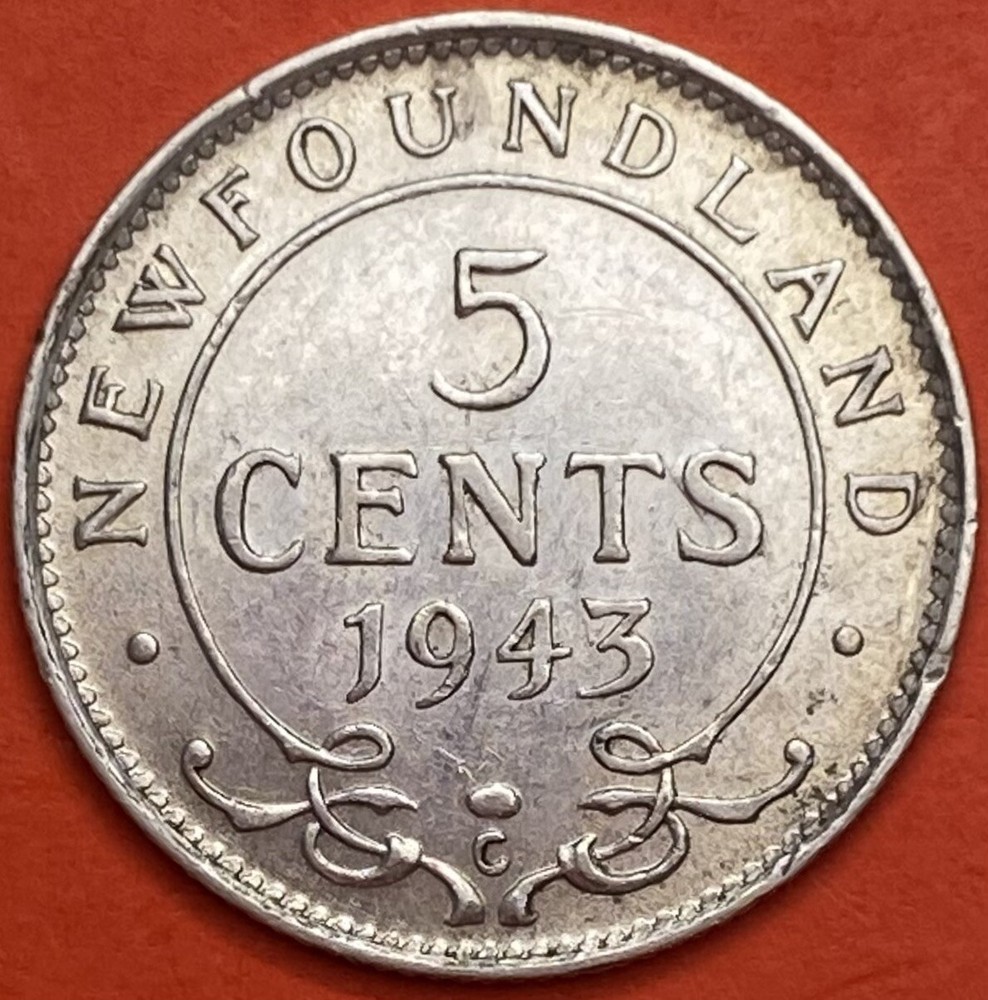 1943 Newfoundland 5 Cents - EF - Lot#4487