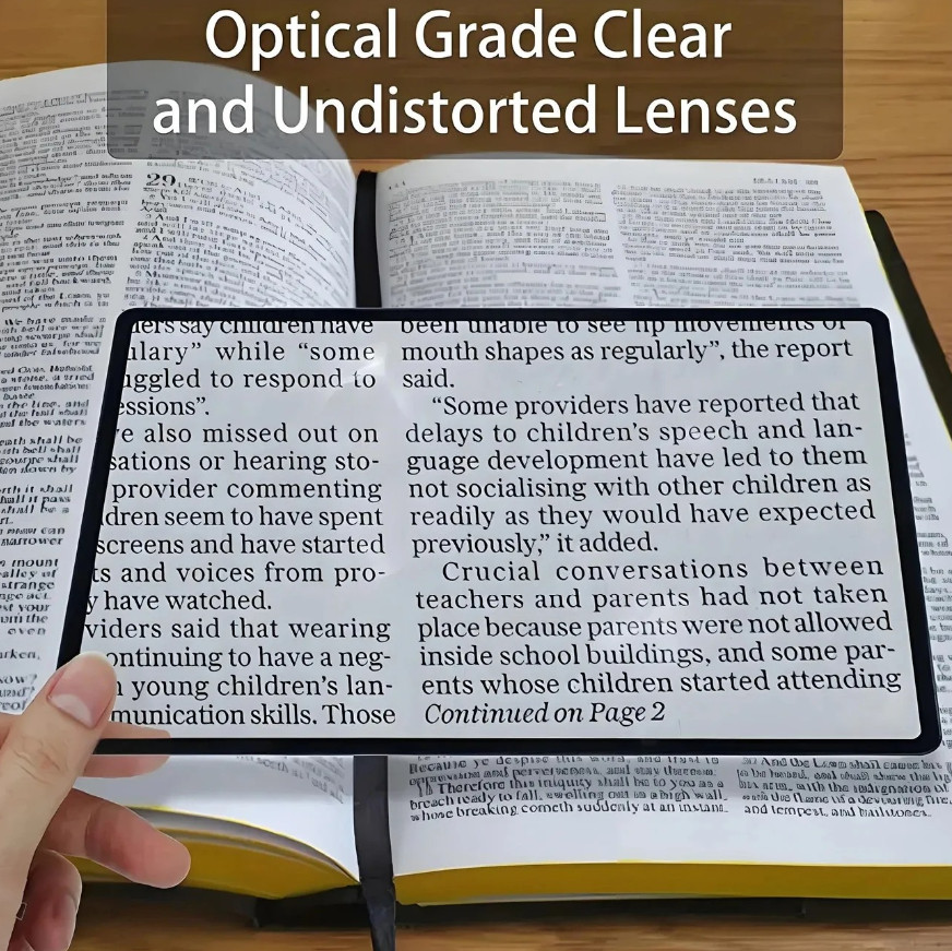 1pc Full Page Magnifier Large Sheet Reading Aid Lens Magnifying Glass Tool - NEW
