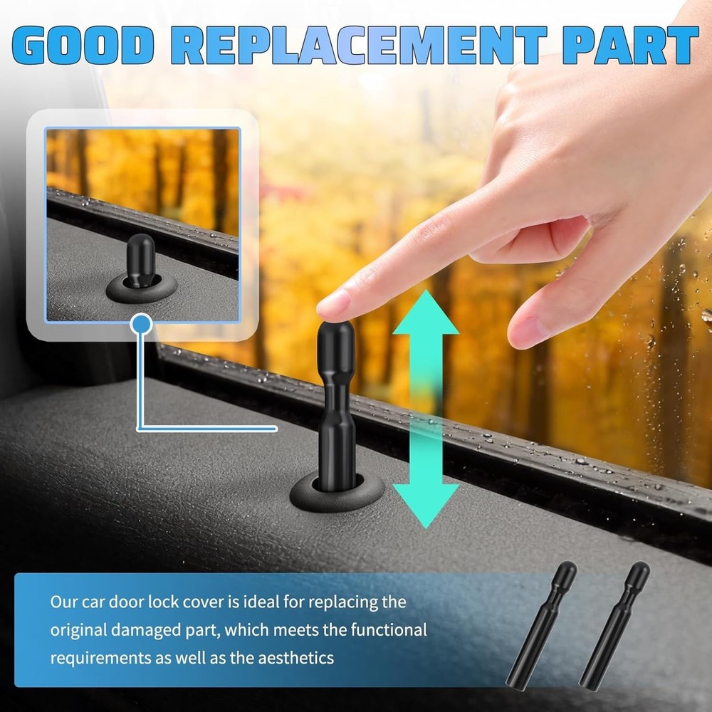 Essential 2-Set Car Door Lock Knobs – Compatible with Ford F150 & Mercury Sable