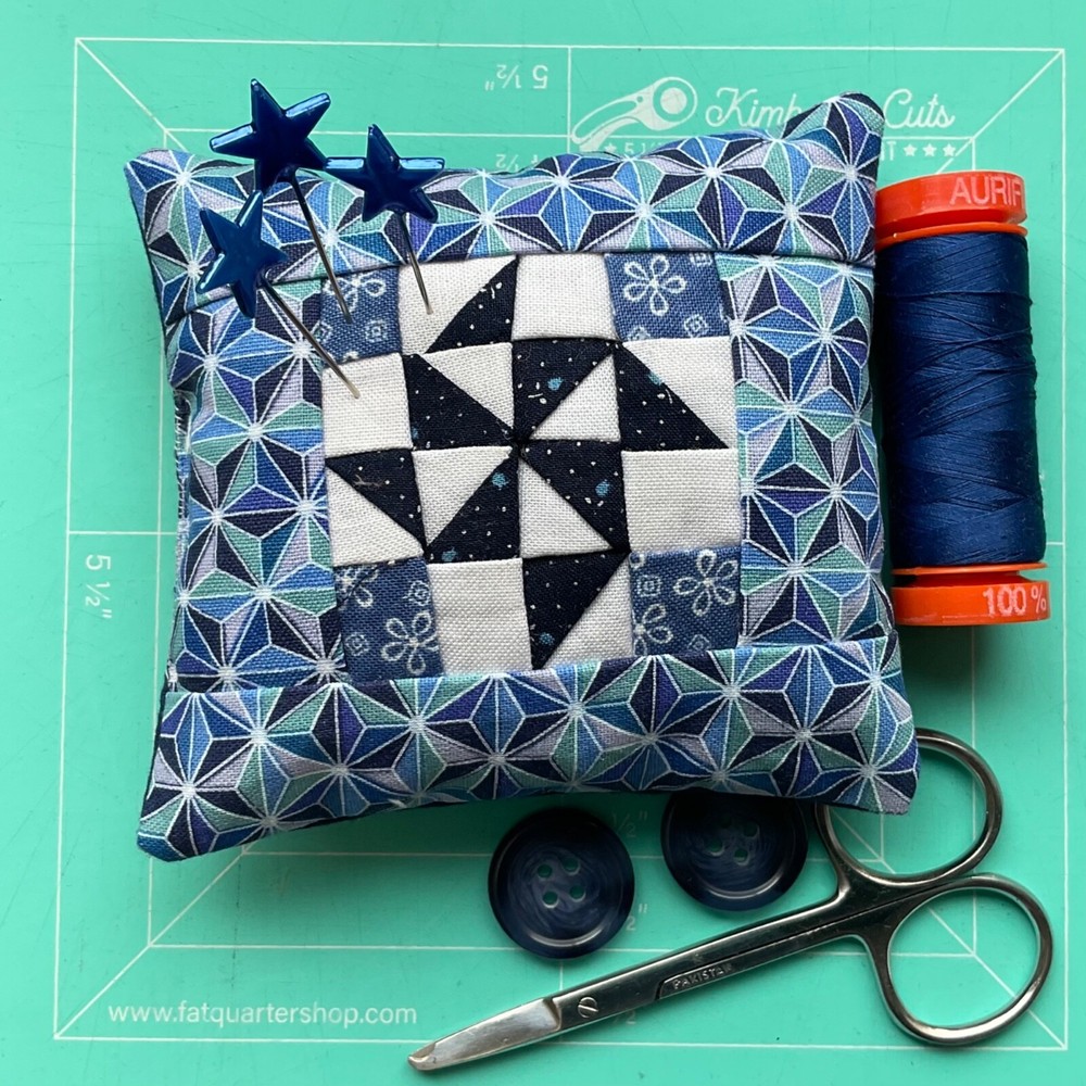 Machine Pieced Pin Cushion , handmade 100% cotton fabric
