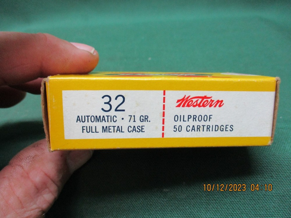 Vintage Western X, 32 Automatic 71Gr., Ammo Box, (EMPTY)