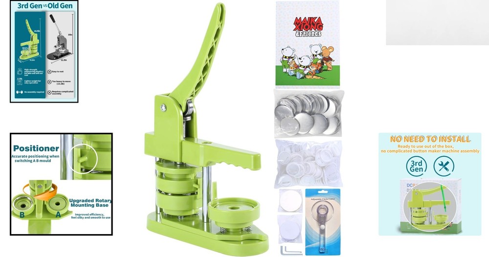 Installation-Free 58mm Button Maker Machine - Create Custom Badges with Ease