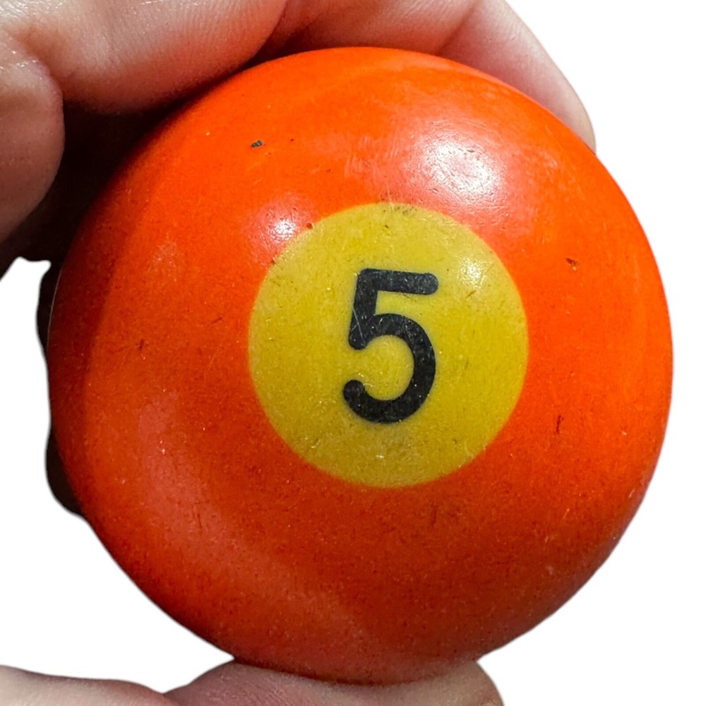 VTG BAKELITE Billiard Pool Ball - Solid Orange #5 - 2 1/4" Diameter