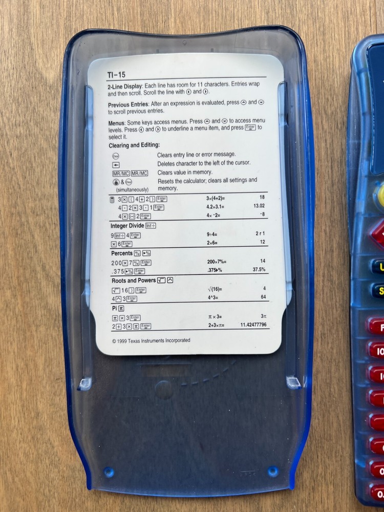 Texas Instruments TI-15 Explorer Elementary Scientific Calculator Solar Powered