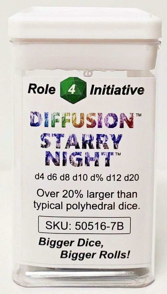 DIFFUSION STARRY NIGHT Polyhedral Dice Set Role 4 Initiative 50516-7B