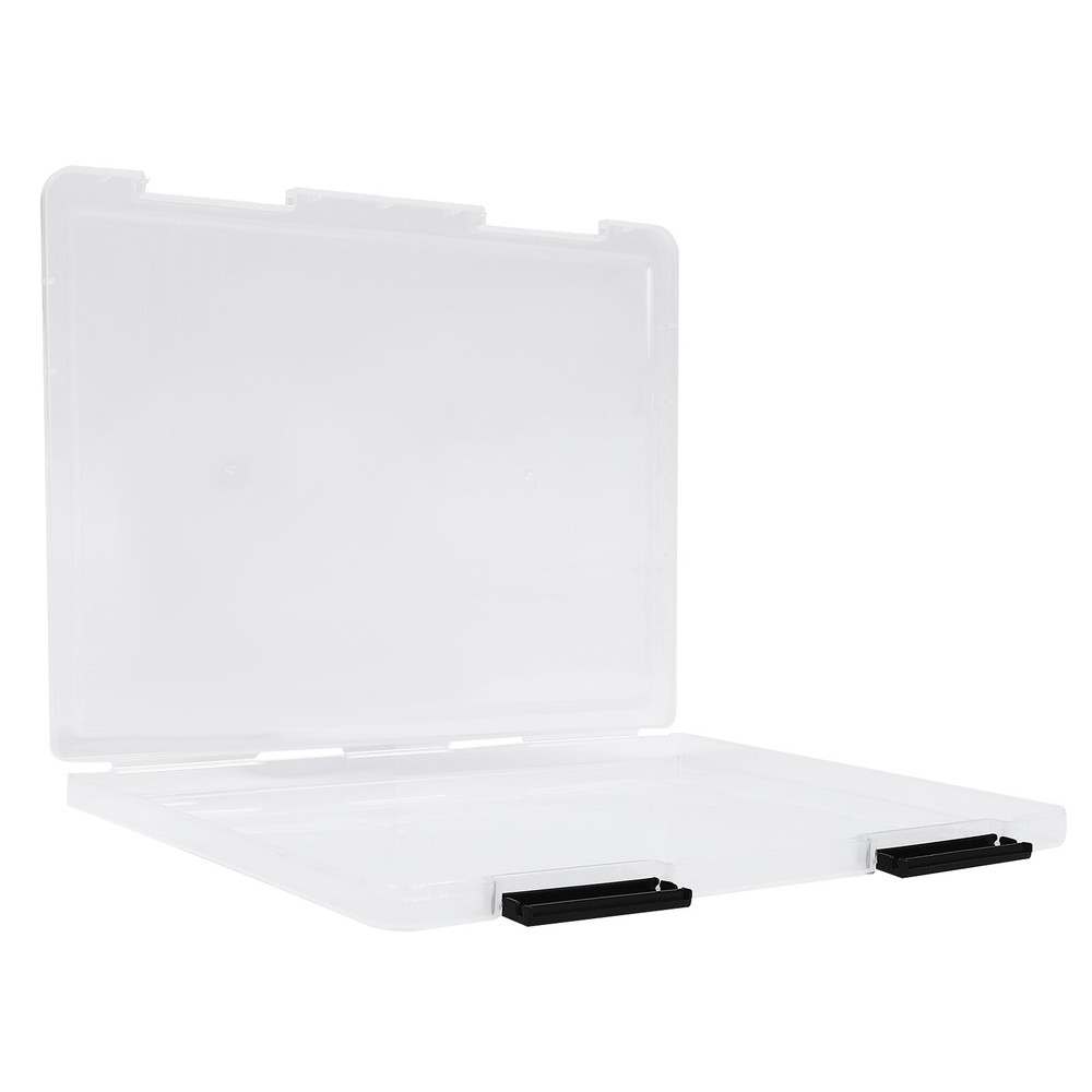 12Pcs Clear File Boxes Magazines Photos Holders Plastic Document Storage Cases