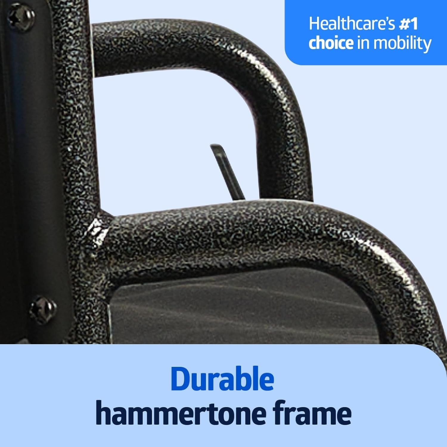 Medline Durable Steel Wheelchair 20”W x 16”D Seat with Flip-Back Desk-Length