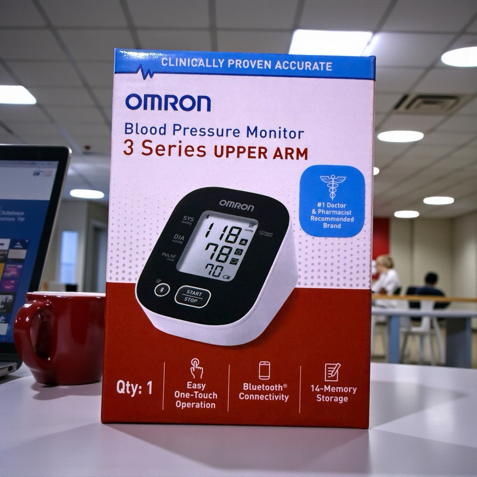 Omron 3 Series BP7150 Upper Arm Blood Pressure Monitor One Touch Bluetooth New.