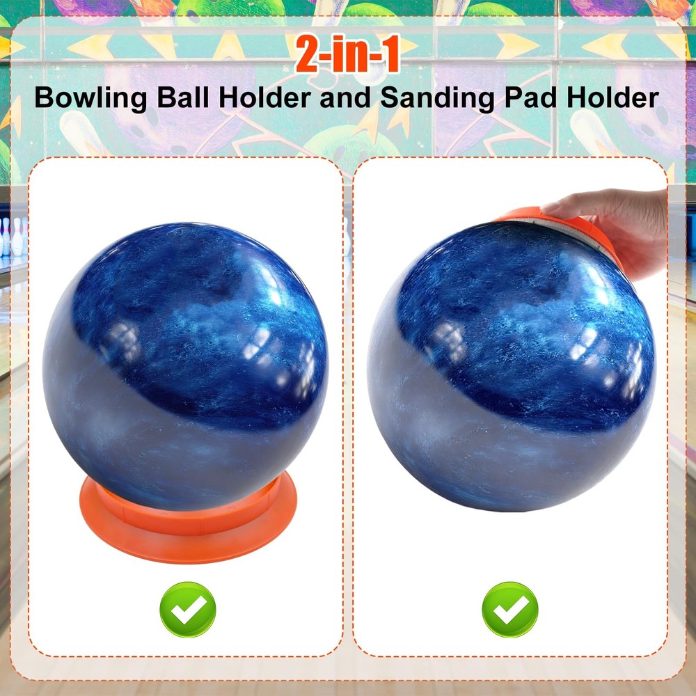 Universal Sanding Pad Holder for Bowling Balls, Precision Surface Orange