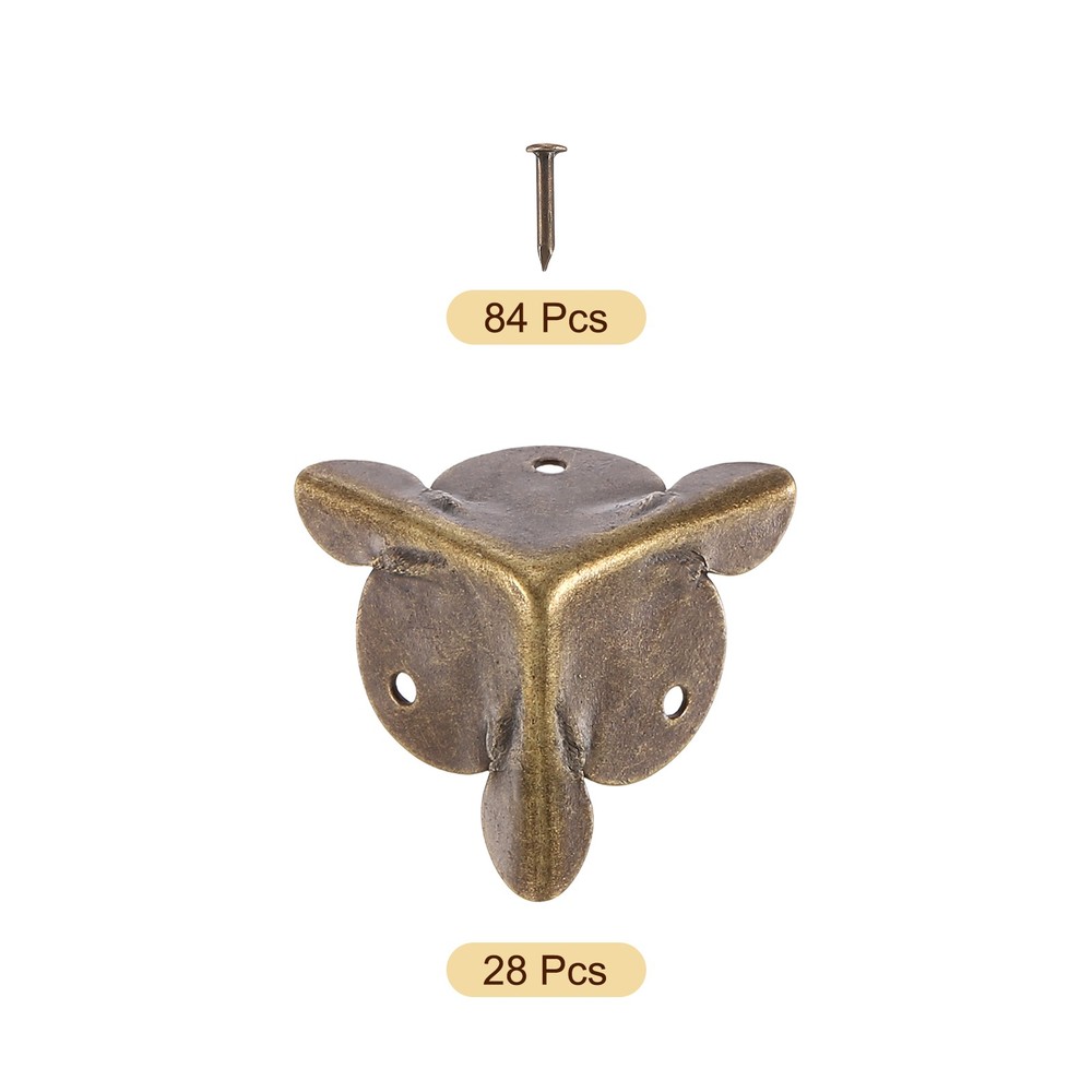 28 Pcs 19mm Decorative Box Corner Cover, Corner Protector, Bronze
