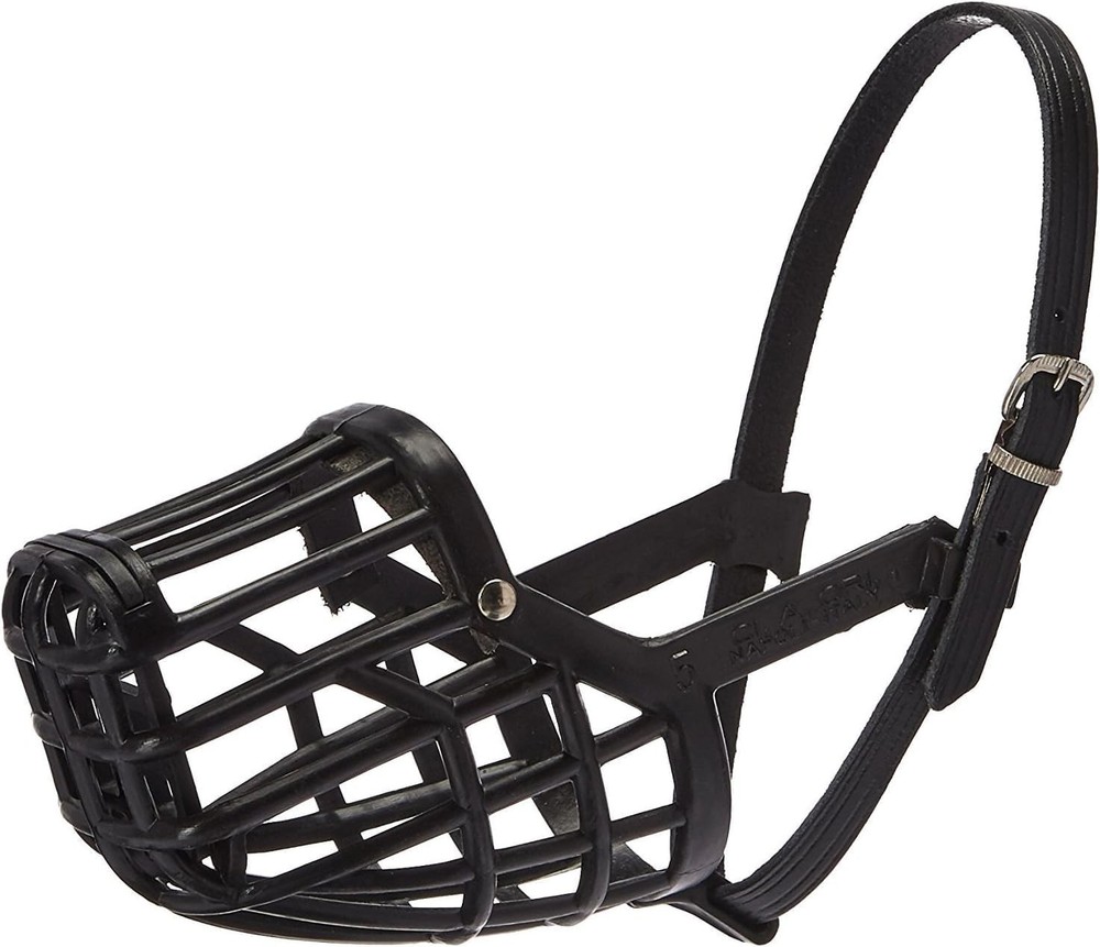Italian Basket Muzzle, Adjustable and Secure - Black, Size 9