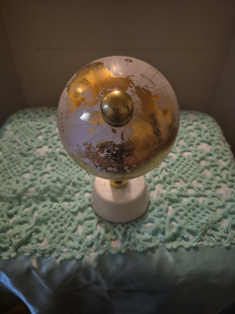 Gold Aluminum Globe with Marble Base