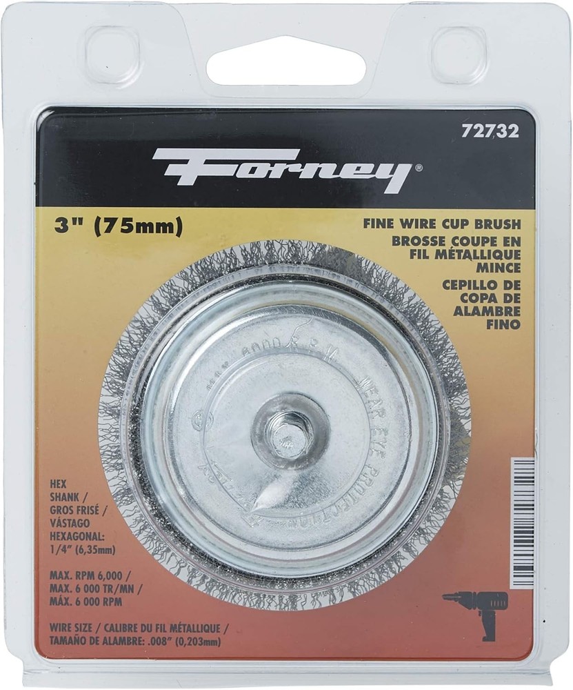 Versatile Fine Grit Wire Cup Brush - Removes Scale, Rust & Paint Efficiently