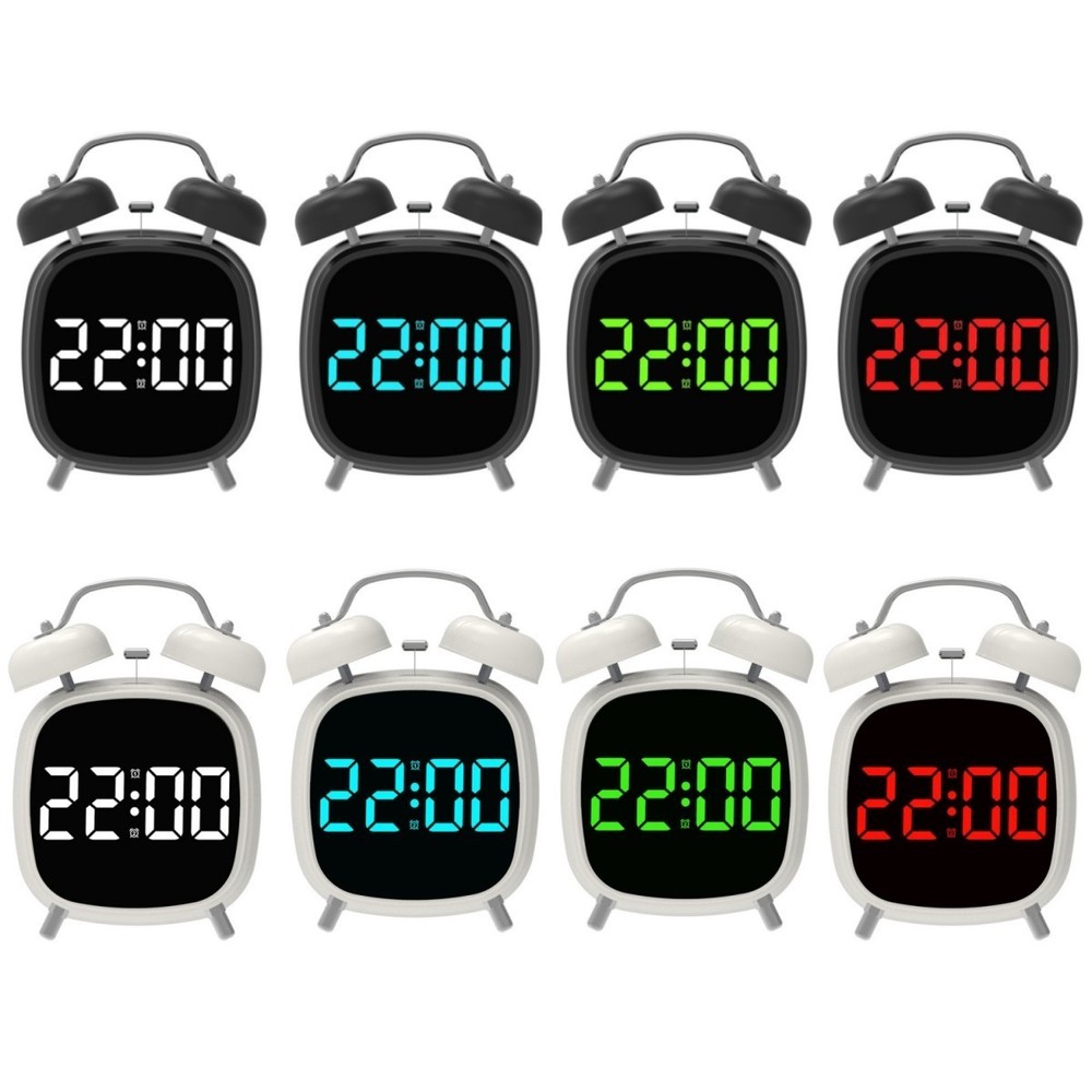 Digital Clock USB Powered Alarm Convenient Placement Mechanical Ringing Sound