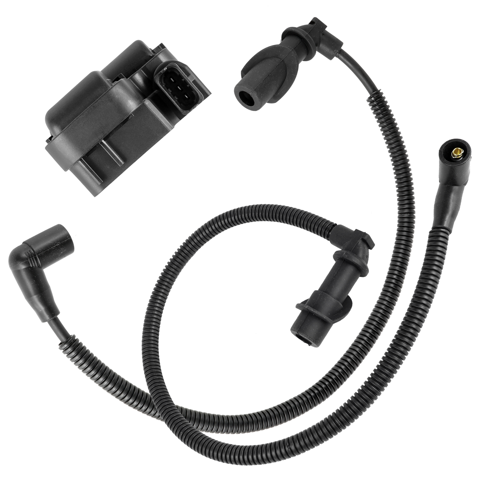 Ignition Coil w/ Spark Plug Wire 59.3 / 49.5 cm For Polaris Sportsman 800 06-08