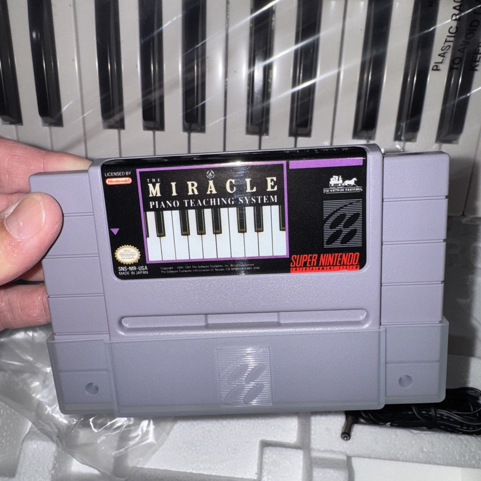 Miracle Piano Teaching System SNES keyboard and game set