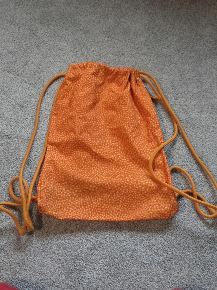 NIKE Orange Drawstring Cinch Bag With Side Zip Pocket