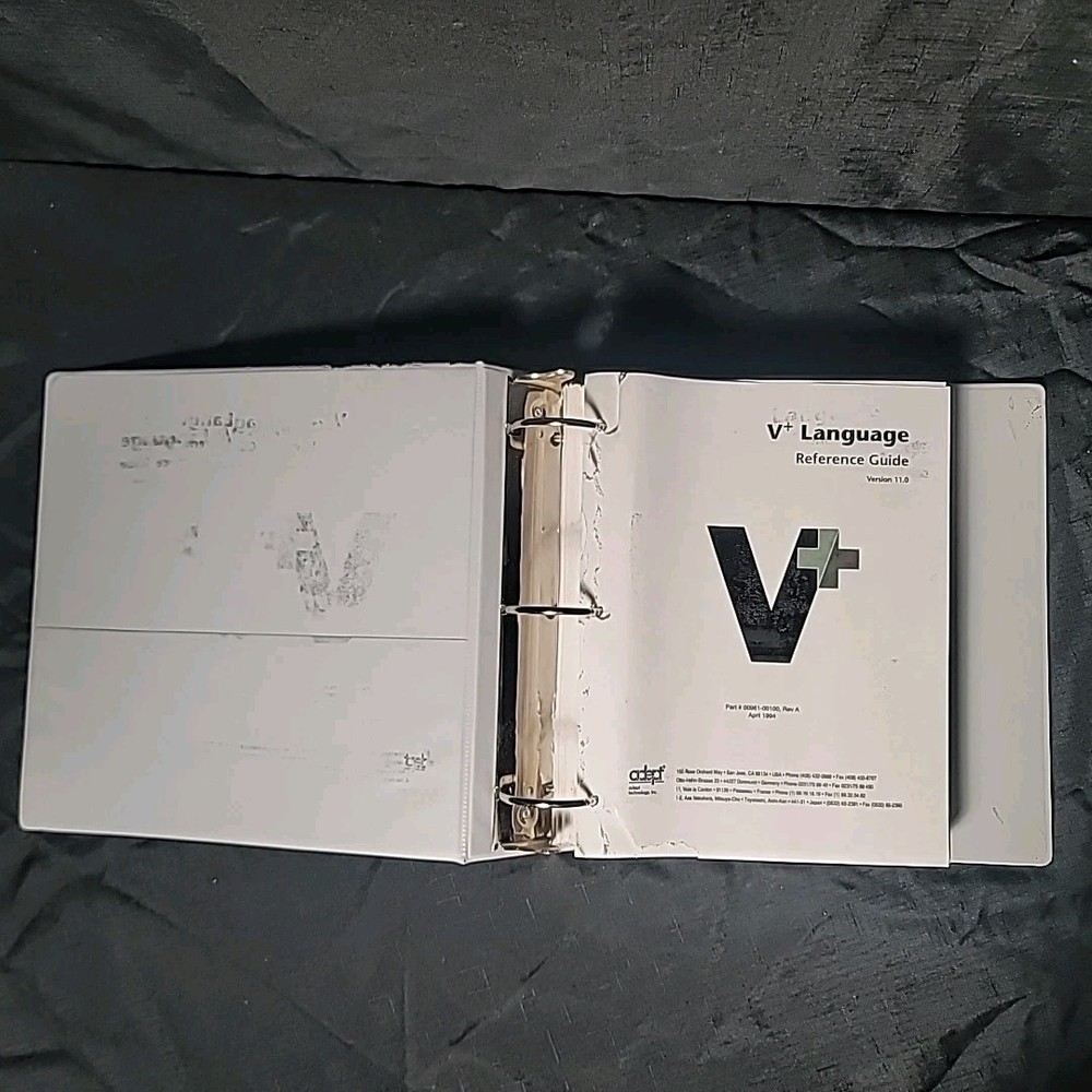 Adept Technology V+ Language Version 11.0 User's Reference Guide Binder 1994 V