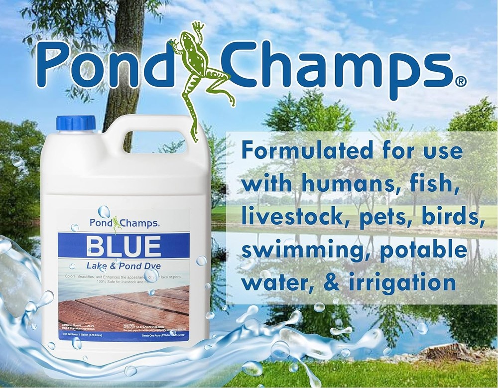 4 Gallon Blue Pond Dye Concentrate: Beautify Your Water While Protecting Fish