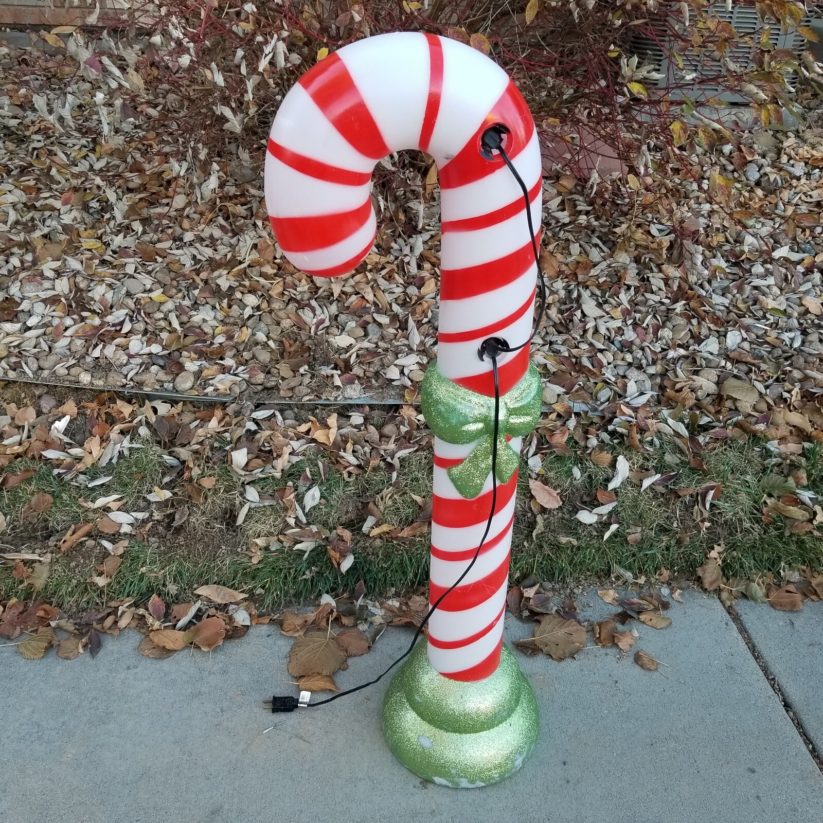 42" Light Up Lighted Gemmy candy cane blow mold Christmas decor Vtg Peppermint