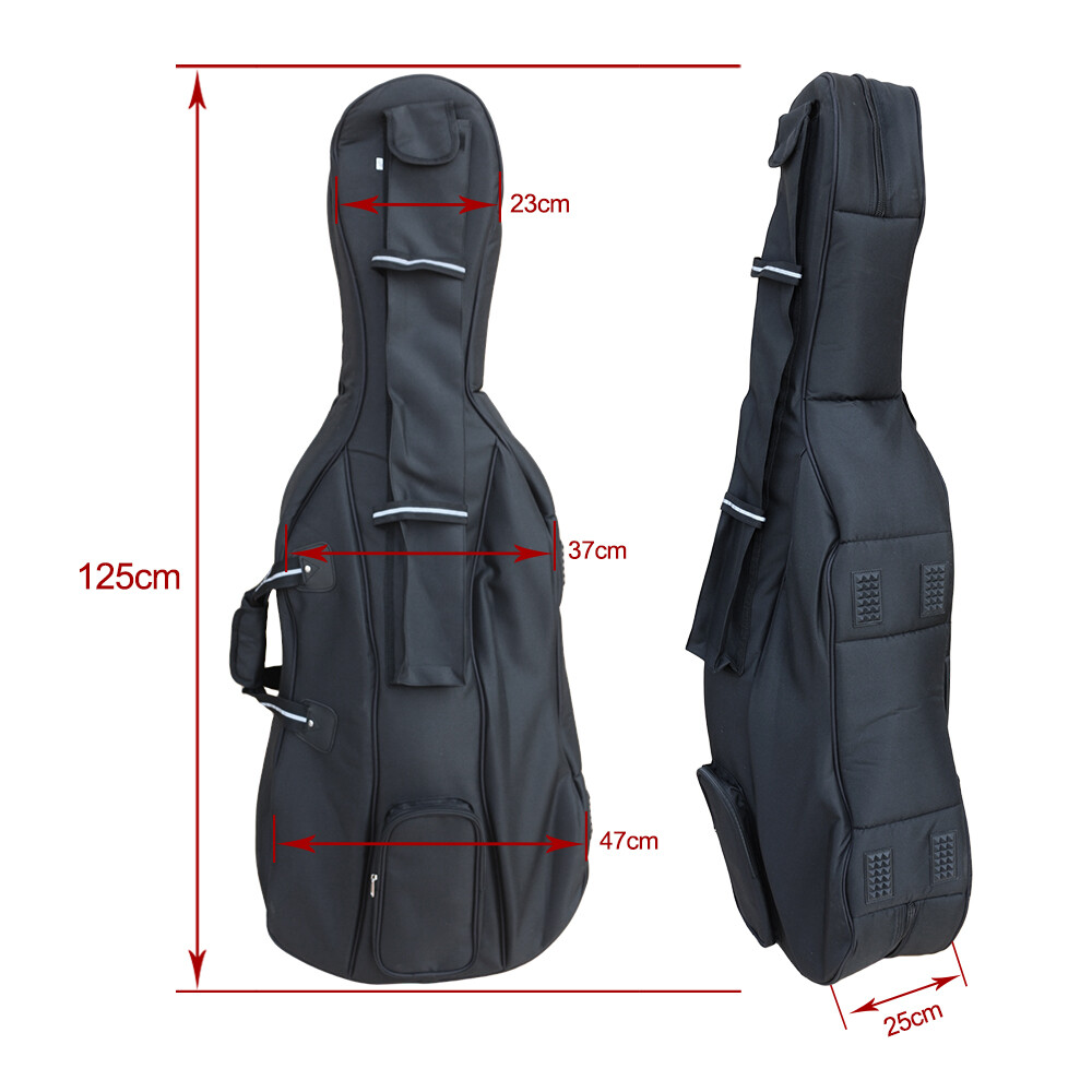 4/4 Cello case Thickened Soft Bag Cello Gig Bag Multiple Pockets Strong