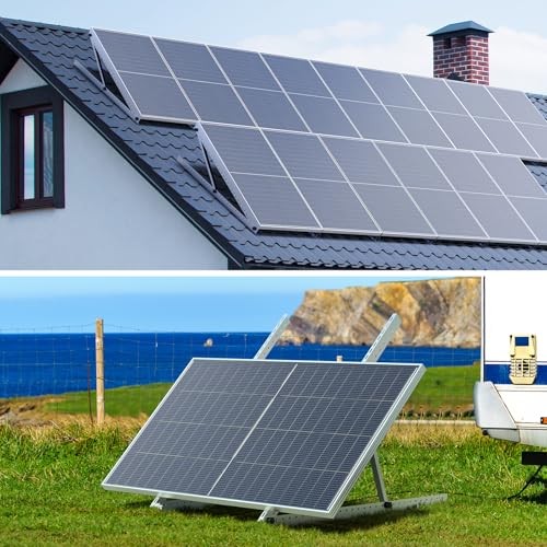 41in Adjustable Solar Panel Mount Brackets with Foldable Tilt Legs, 2 Sets