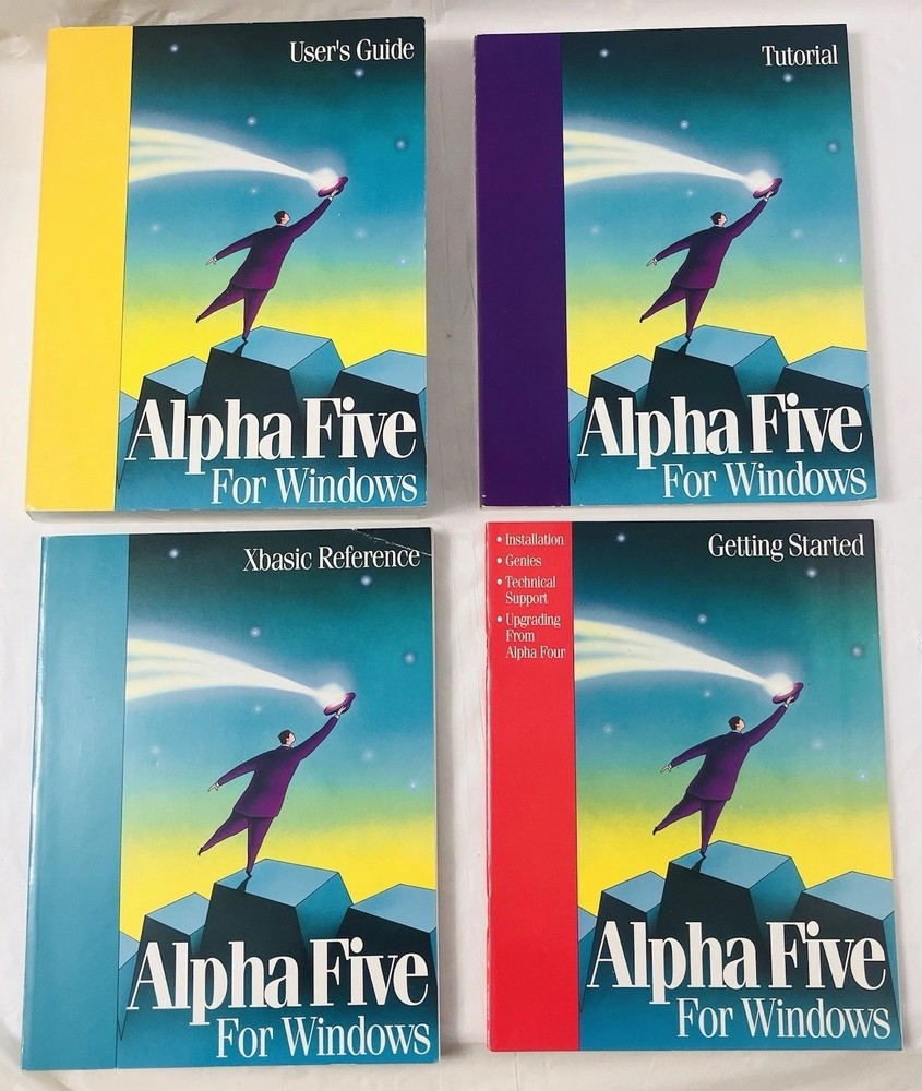 Alpha Five For Windows Manuals Set (4) User Guide Tutorial Xbasic Reference 1994