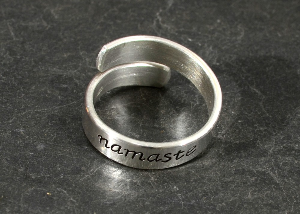 Sterling silver namaste bypass ring
