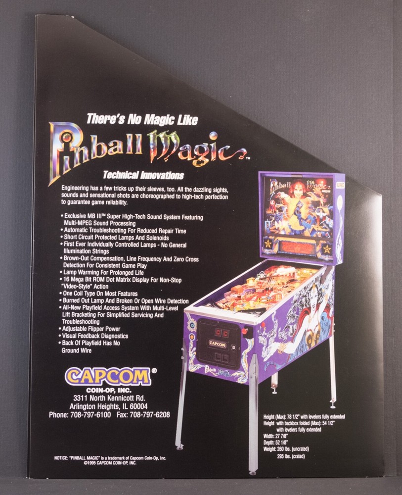 Hocus Pocus Capcom Pinball Flyer from 1995