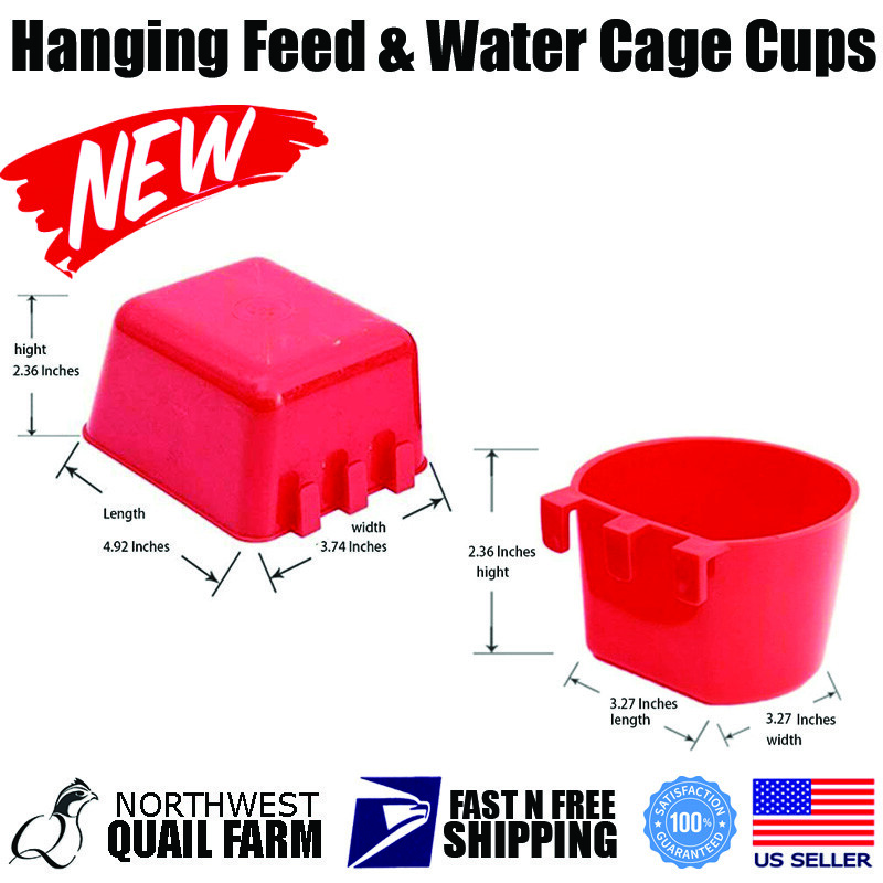 Hanging Feed & Water Cage Cups