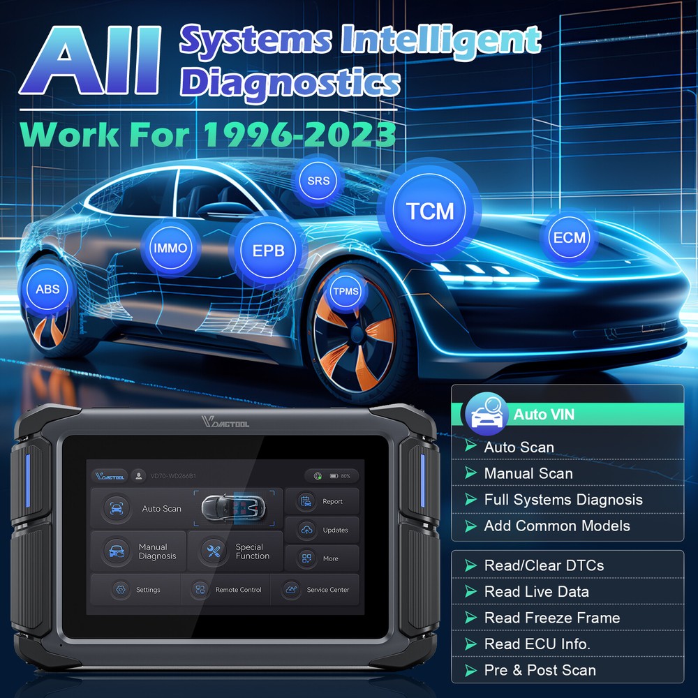 VDIAGTOOL VD70 All System Diagnostic Scanner Bidirectional Tool Configuration