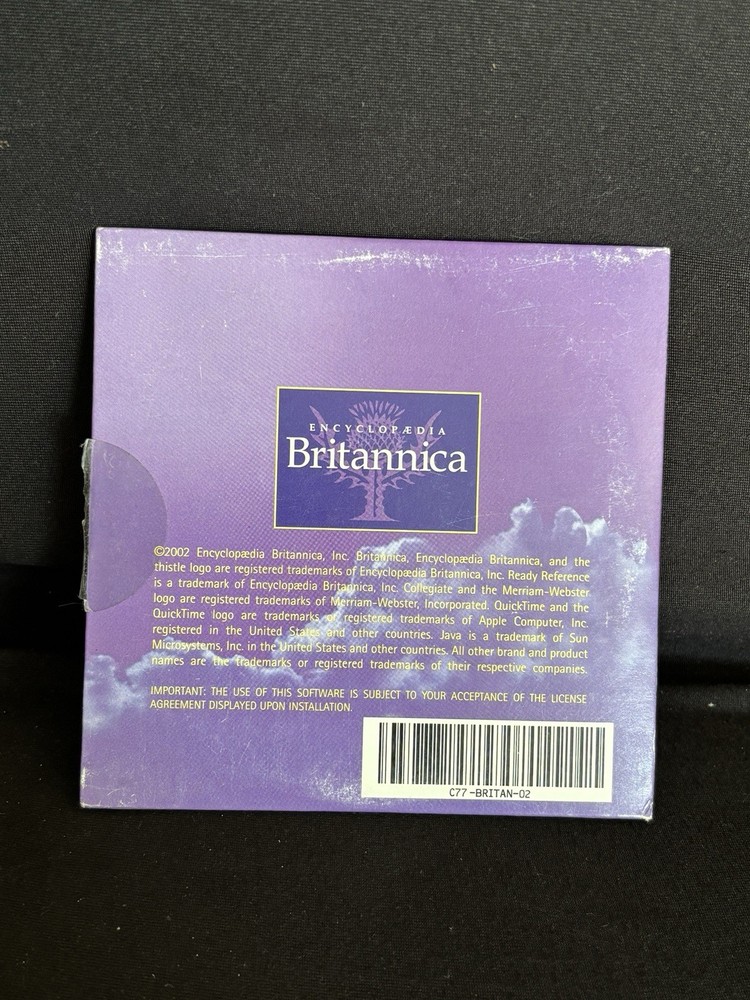 Encyclopaedia Britannica Ready Reference PC Mac CD ROM VTG 2002 Cardboard Case