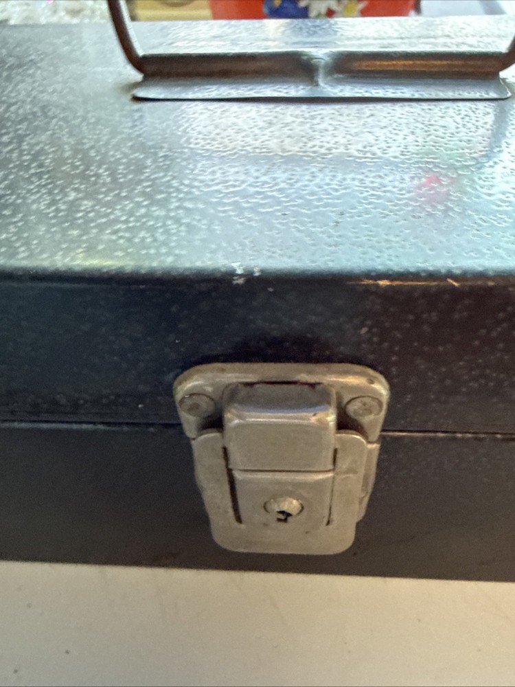 Vintage Tool Box Metal With Key