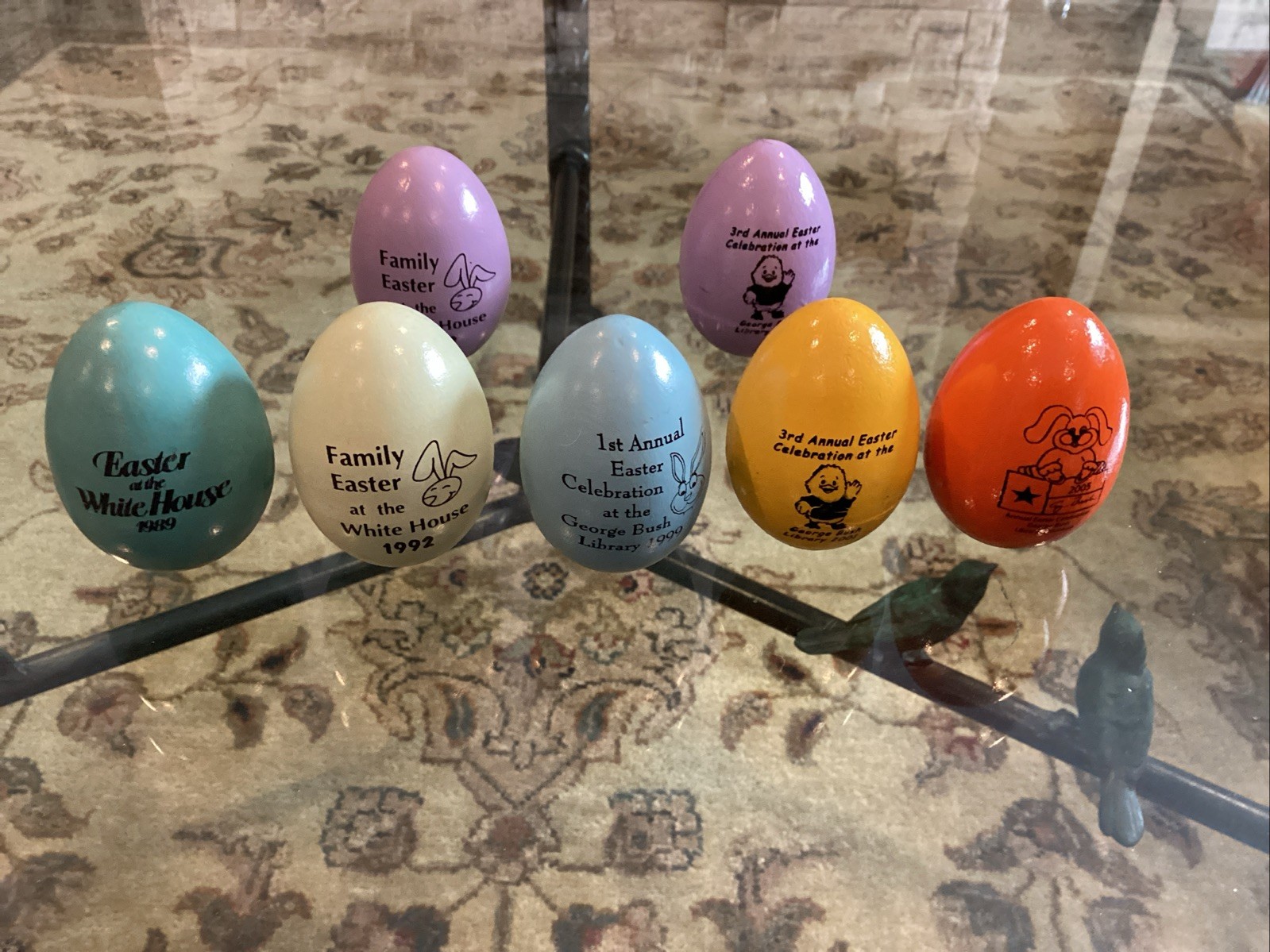 (7) George & Barbara Bush 3 White House Easter Eggs & 4 Bush Library See Listing