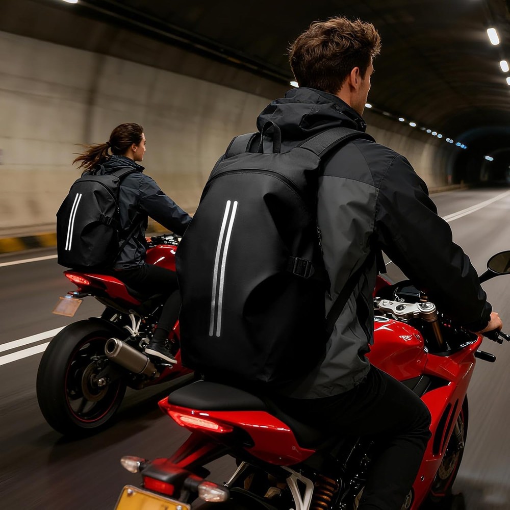 Spacious Waterproof Riding Bag - Versatile Backpack for Motorcycle Adventures