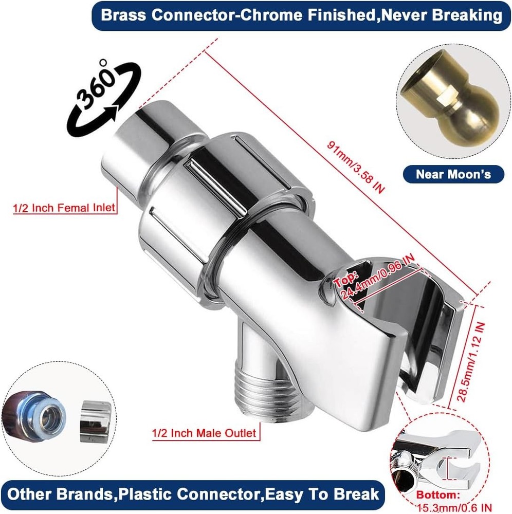Adjustable Shower Head Holder Universal Handheld Wall Mount Bathroom Bracket