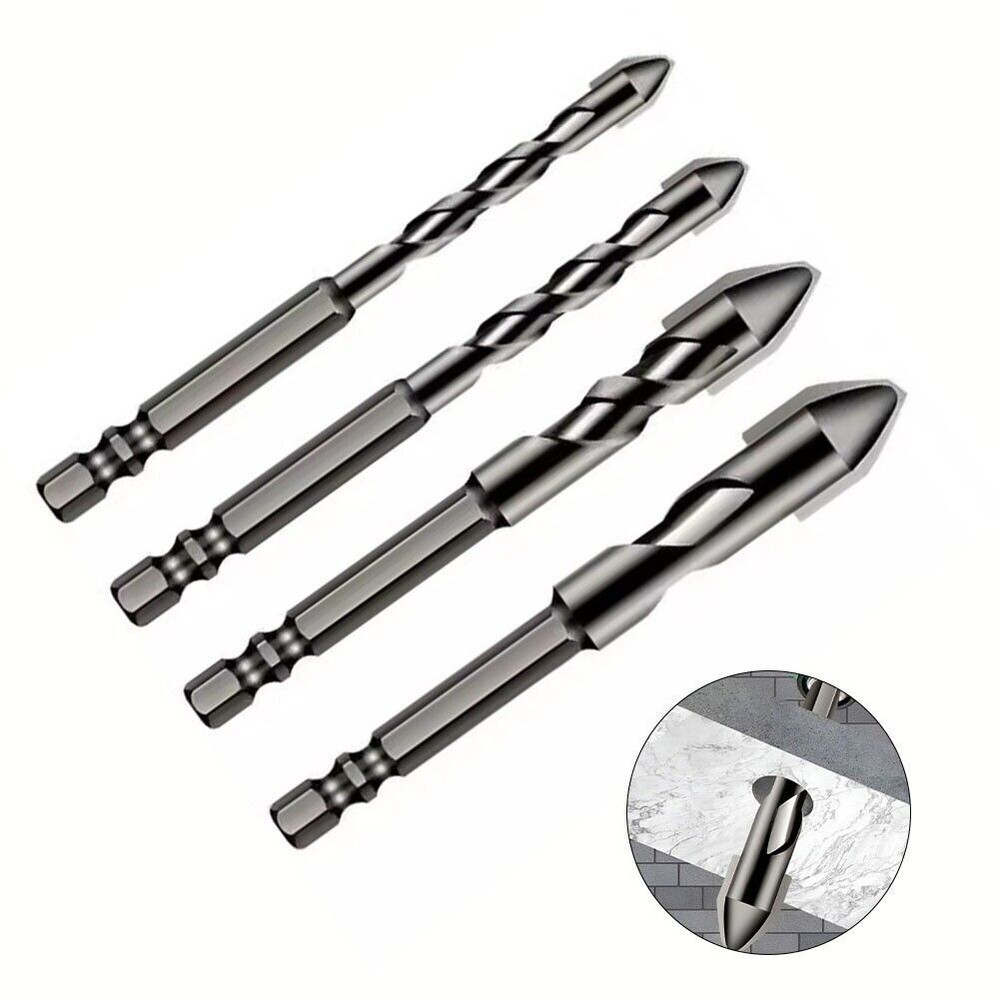 4pcs High-Strength Eccentric Twist Drill Bit, Oblique Head Eccentric Drill Bit