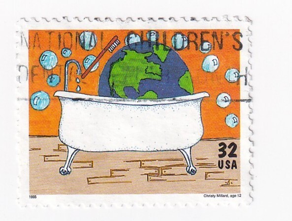 STAMP US SCOTT 2951 "Earth Clean-Up" 32 CENT 1995 USED