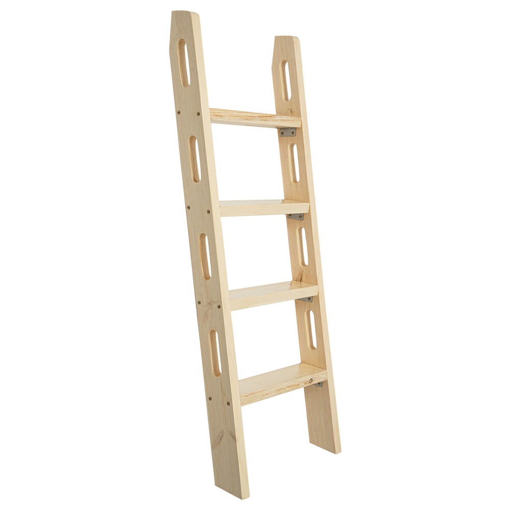 4-Step Ladder Durable Solid Wood Step Ladder 220lbs Load Fixed Ladder Step Stool