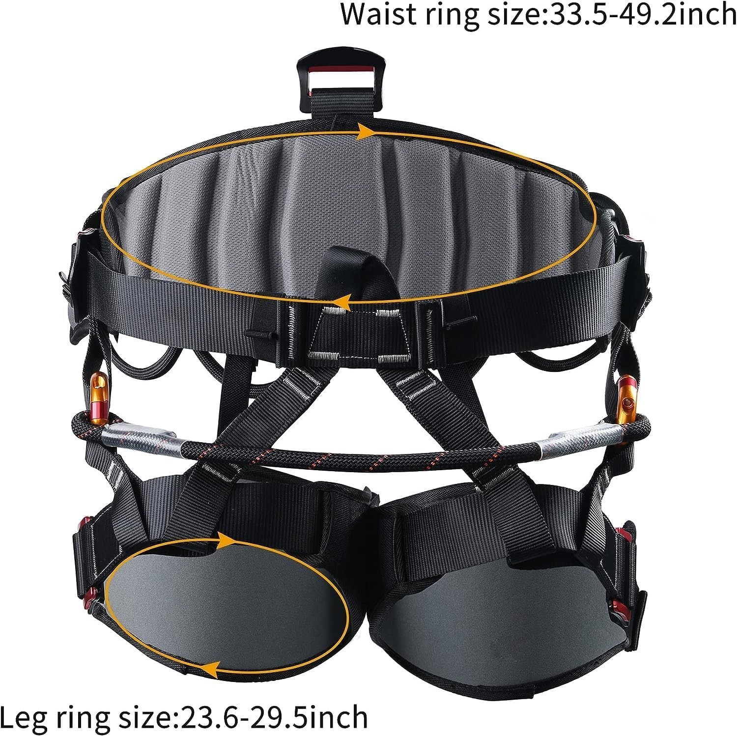 Climbing Half Body Harness Rope Arborist Saddle Tree Bridge Caving Rescue CE