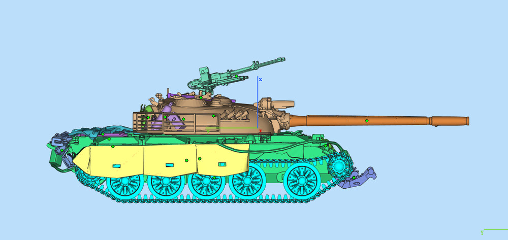 3D Printed 1/72 China's Type 59 medium tank Unpainted