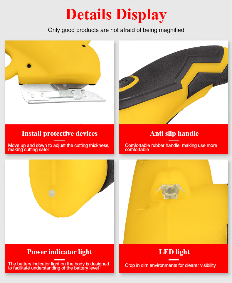 Electric Rechargeable Cordless Automatic Scissors For Cutting Leather Fabric