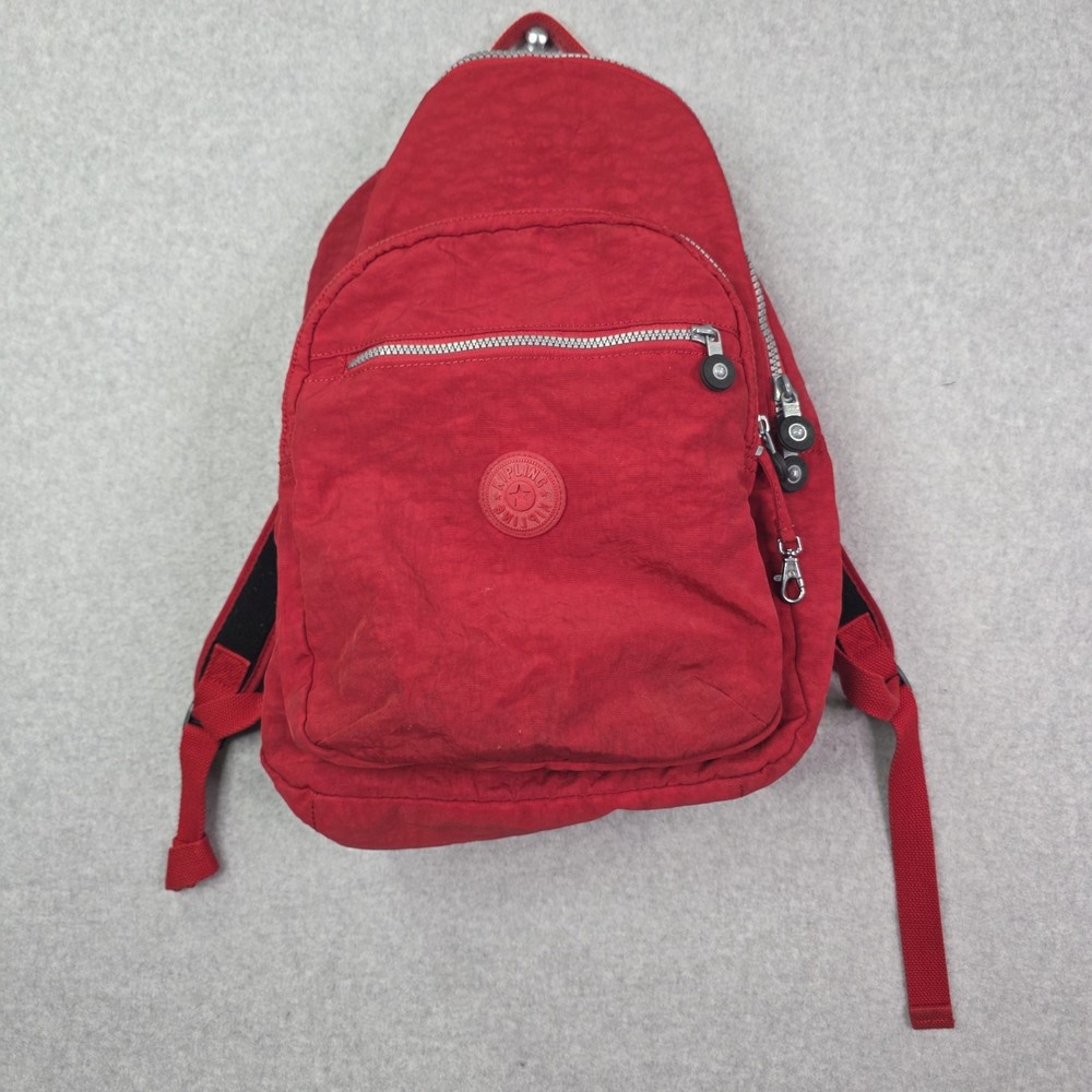 Kipling Seoul Backpack Multiple Pockets Red 16" x 13" - READ