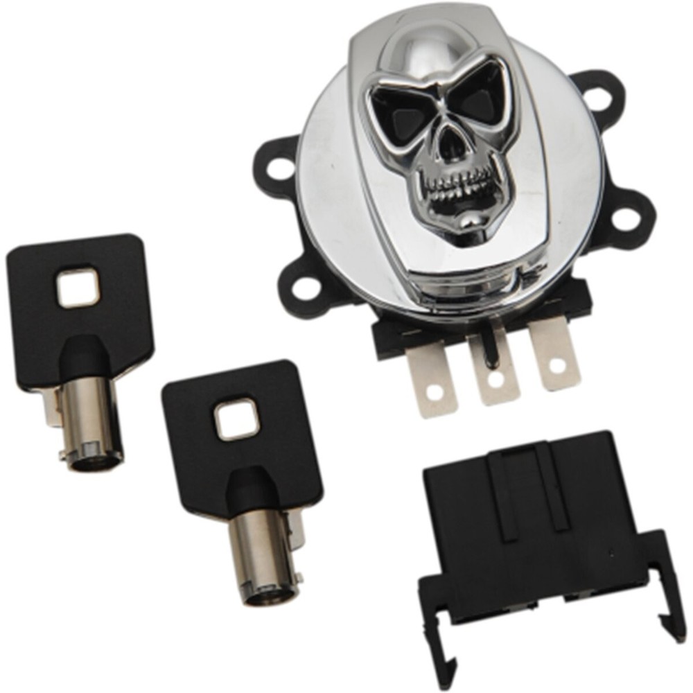 Drag Specialties Chrome Skull Side Hinge Ignition Switch - 2106-0422