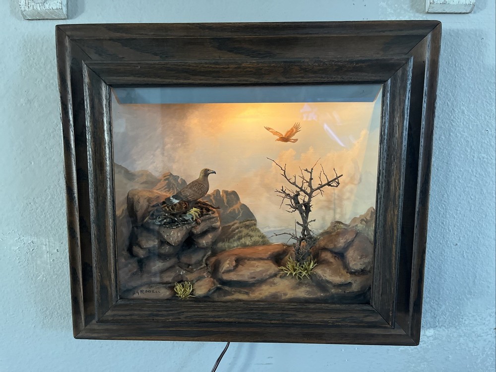Diorama - RG Rodell - Nested - vintage Original signed shadowbox